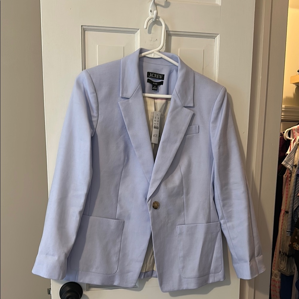NWT J. Crew Blue Textured Blazer Tailored Fit Notched Lapel